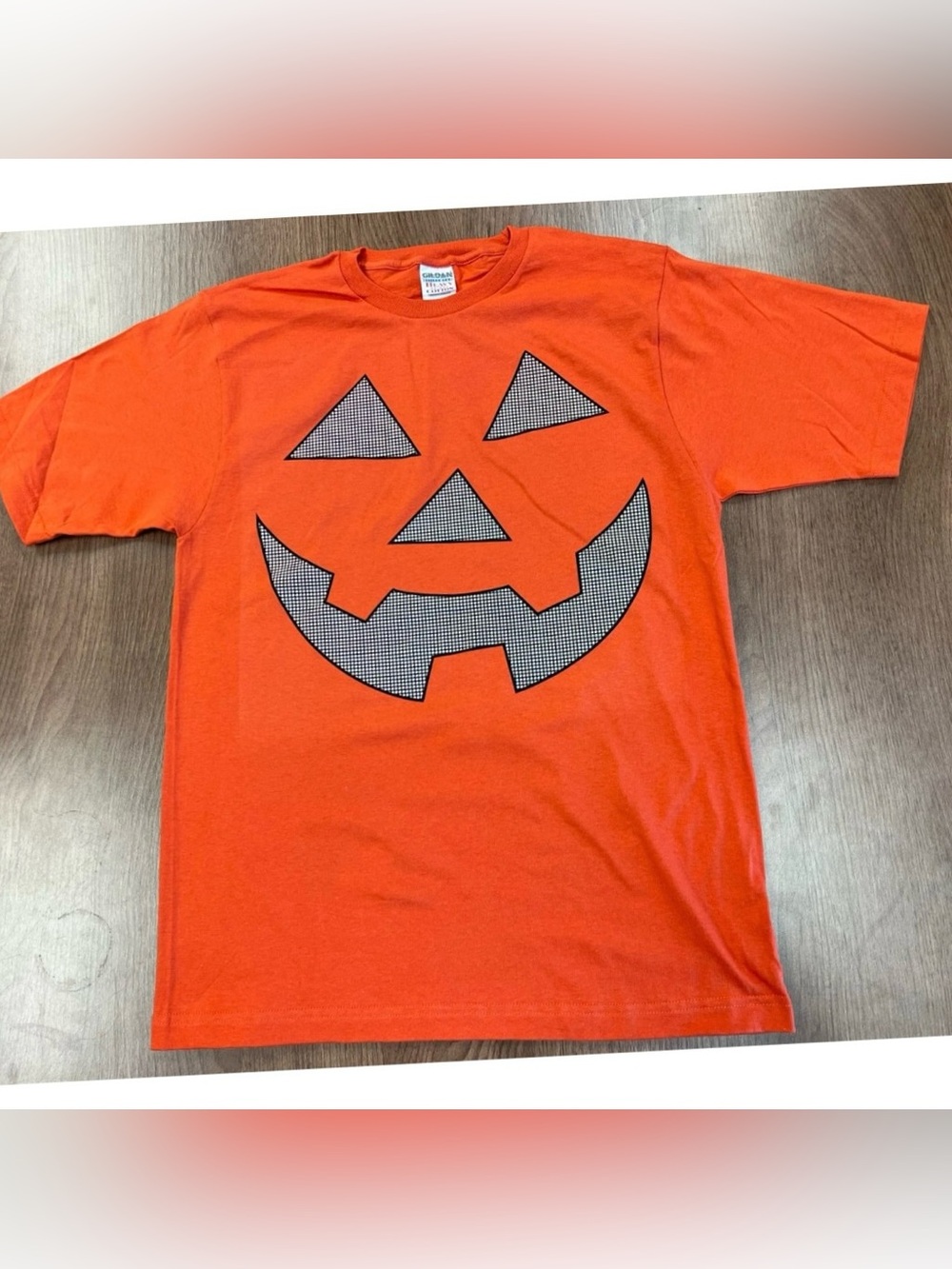Gildan Orange Halloween Pumpkin Face Tee